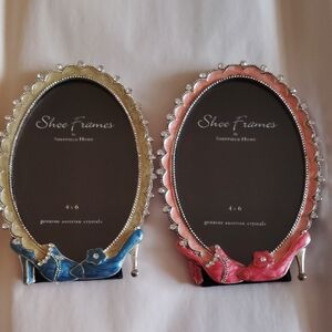 Sheffield Home Shoe Frames - Pink and Yellow 4x6 Genuine Austrian Cristals